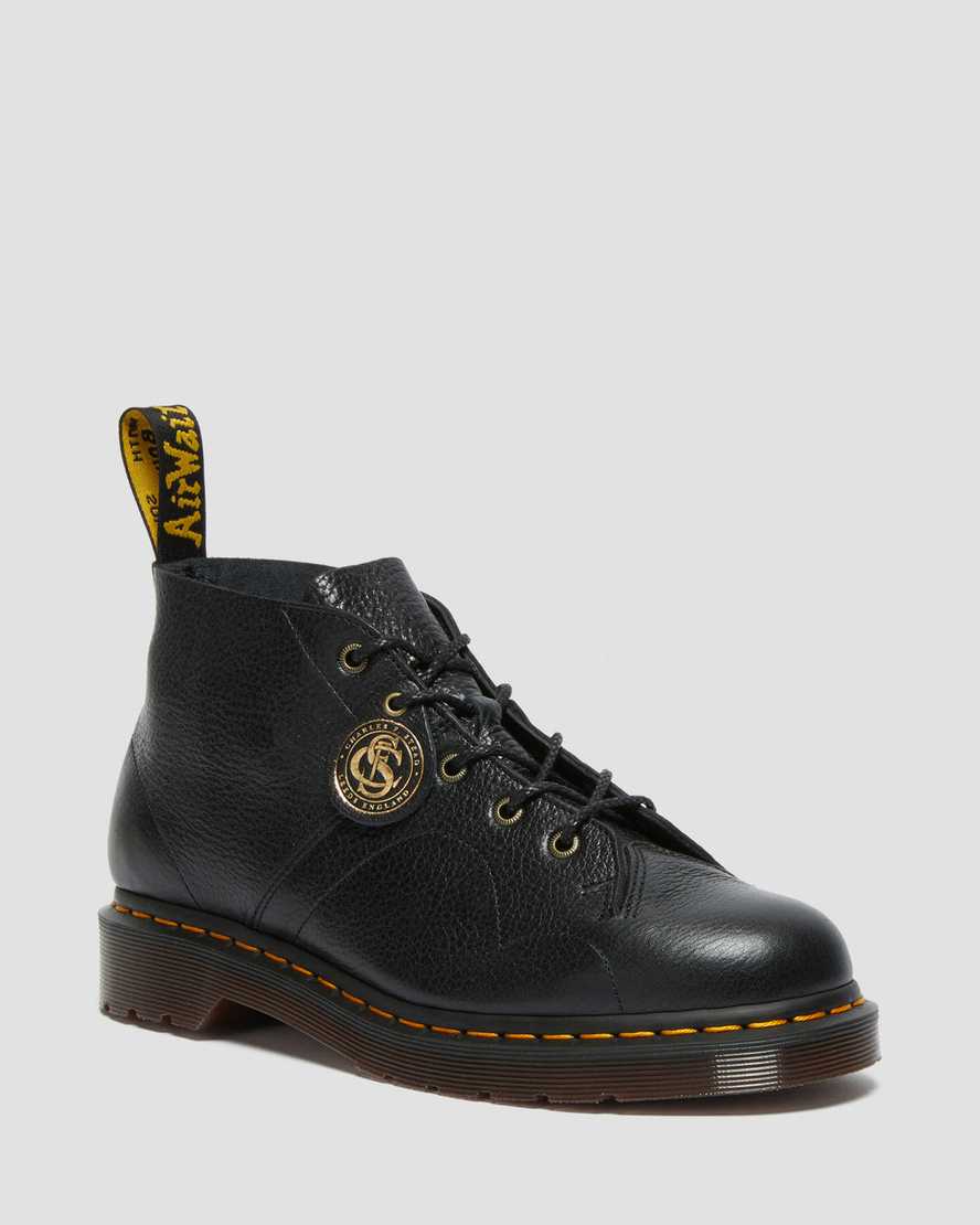 Dr. Martens Church Buckingham Deri Kadın Deri Çizmeler - Bot Siyah |TKJEN0429|